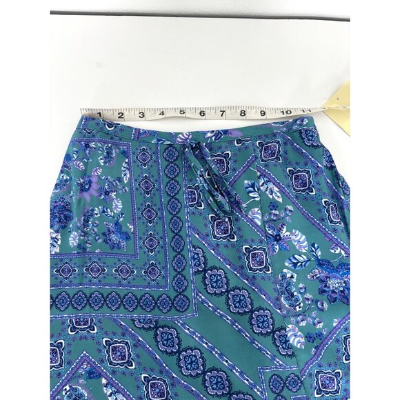 NWT Bandana Print Skirt XS Y2K Floral Side Slit Boho Cottagecore Festival Resort - Picture 5 of 10